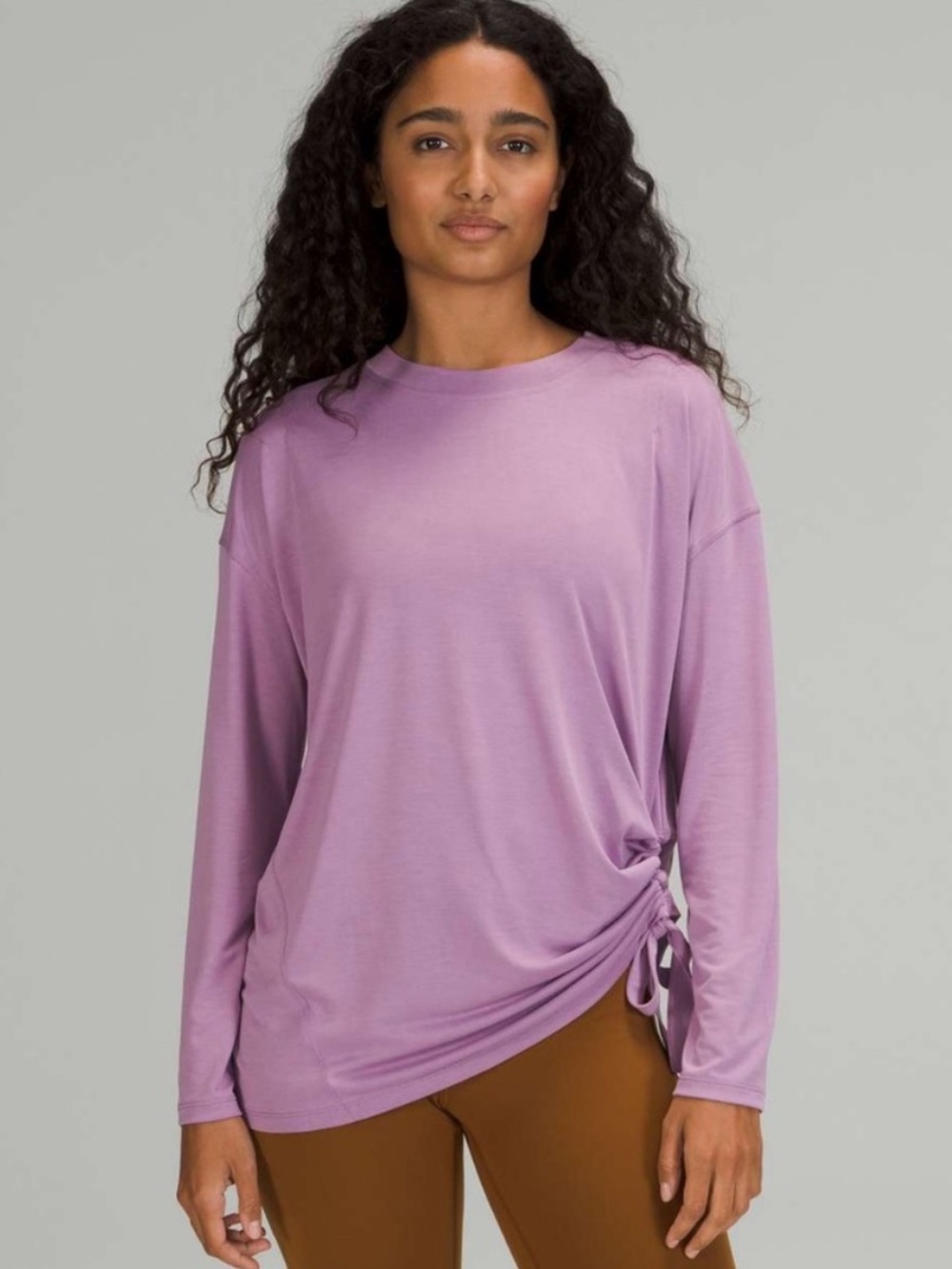 Lululemon Lilac Side Cinch Long Sleeve Top